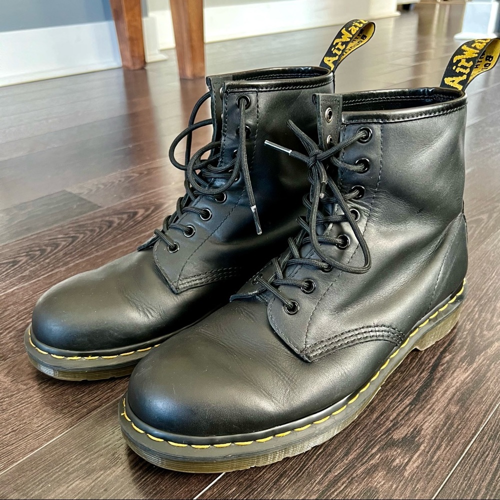 DOC MARTENS 1460 GREASY LEATHER LACE UP BOOTS